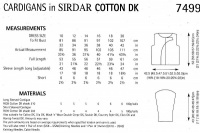 Knitting Pattern - Sirdar 7499 - Cotton DK - Cardigans